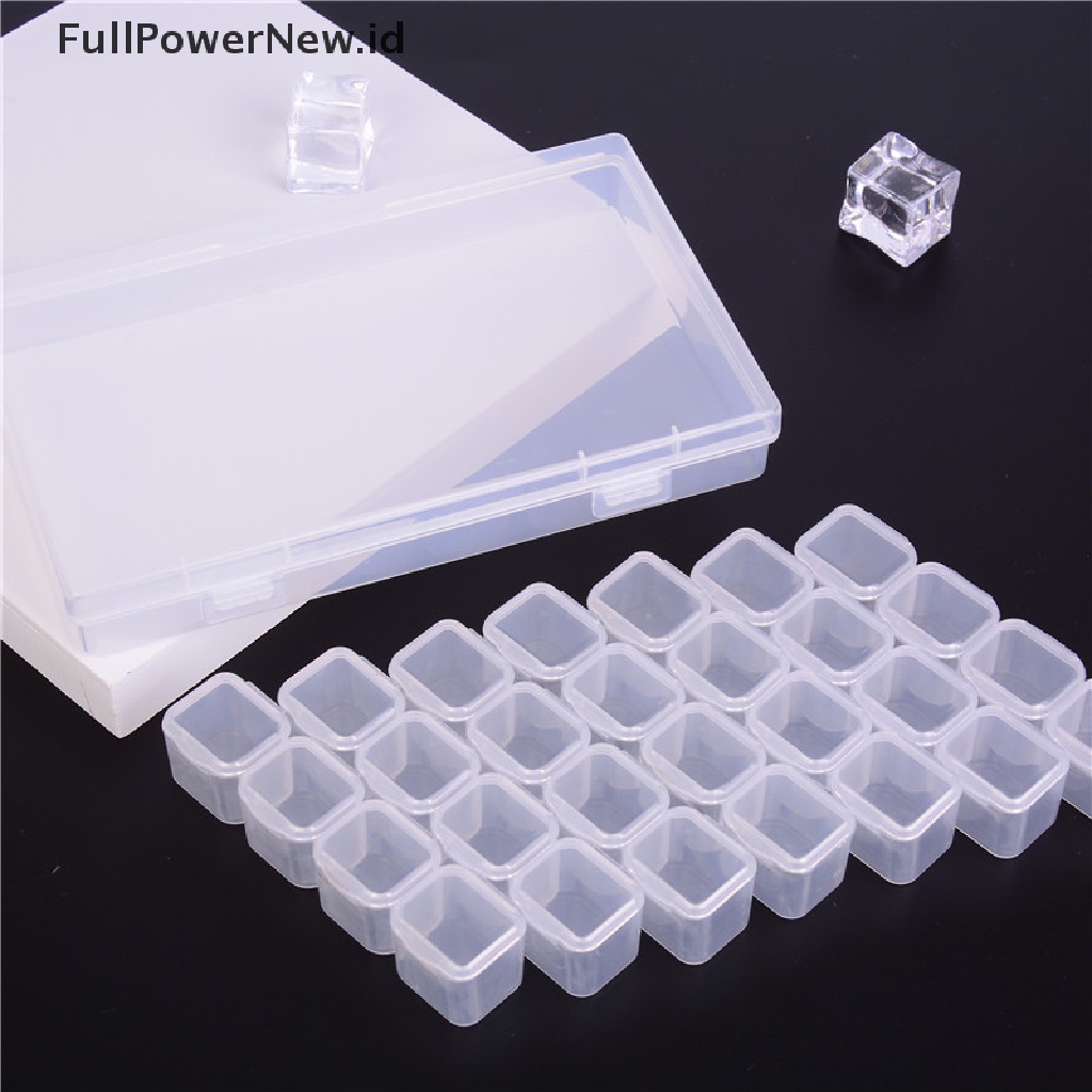 [KUKU PALSU] 28 Slots Nail Art Storage Box Plastic Transparent Display Case Organizer Holder .