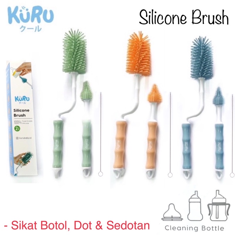 Kuru Silicone Brush 3in1 360° Sikat Silikon Botol Nipple Dot