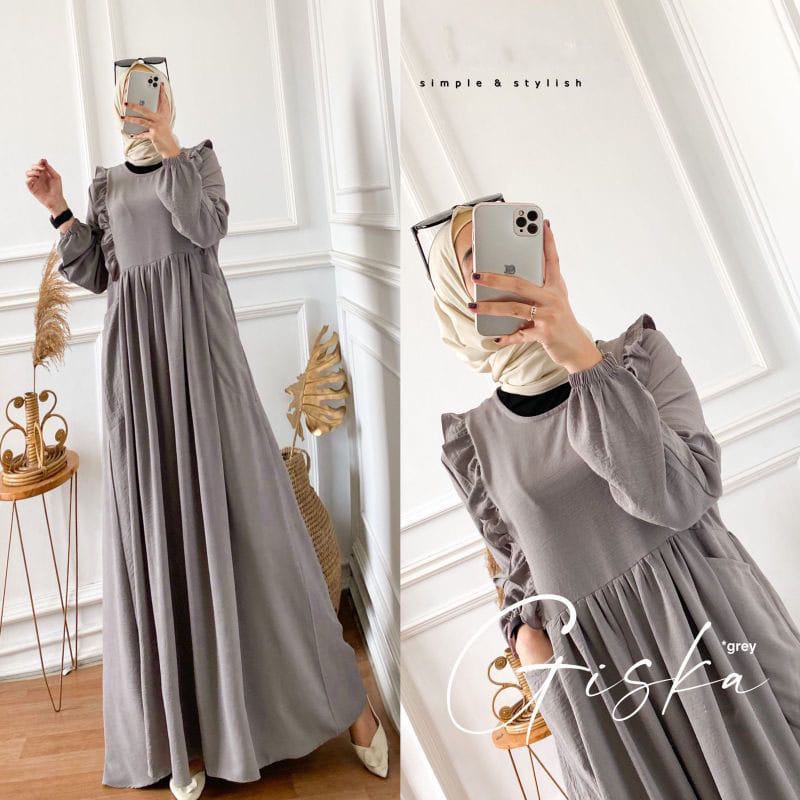 GAMIS GISKA DRESS CRINKLE MAXY //GAMIS WANITA TERBARU