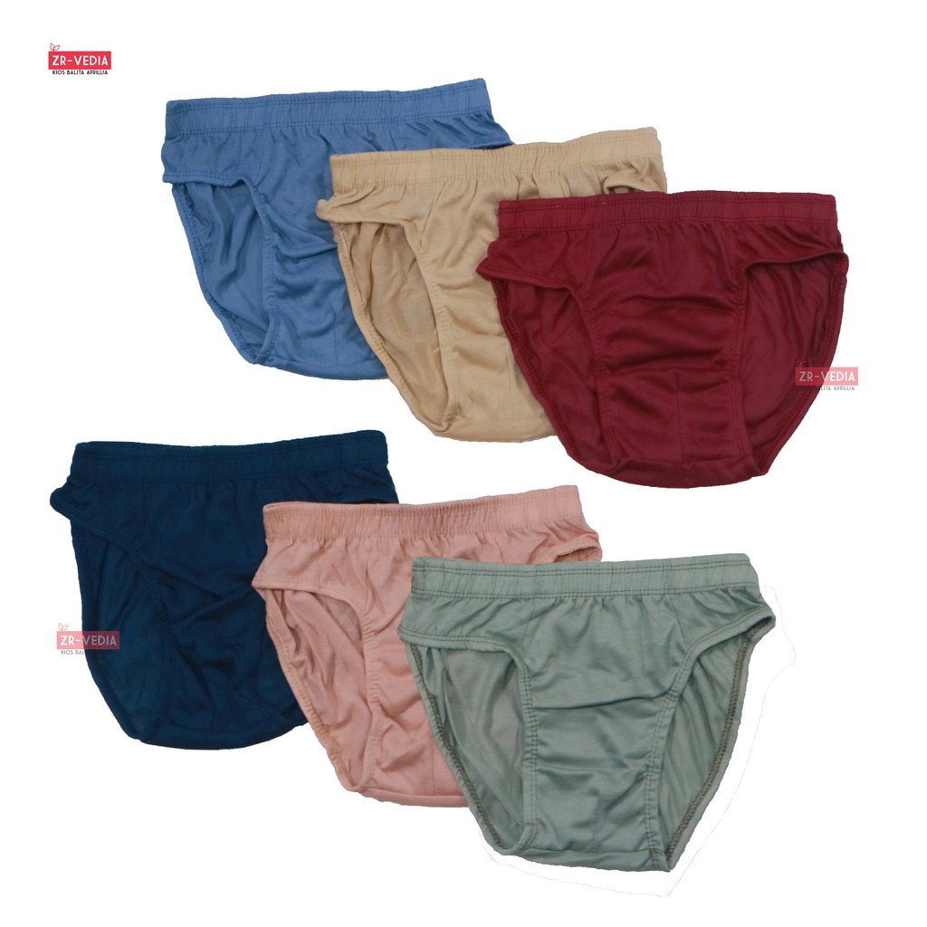 (ISI 6-12) Celana Dalam Laki uk 8-12 Tahun Anak Tanggung / Underwear CD Anak Polos Katun Kolor