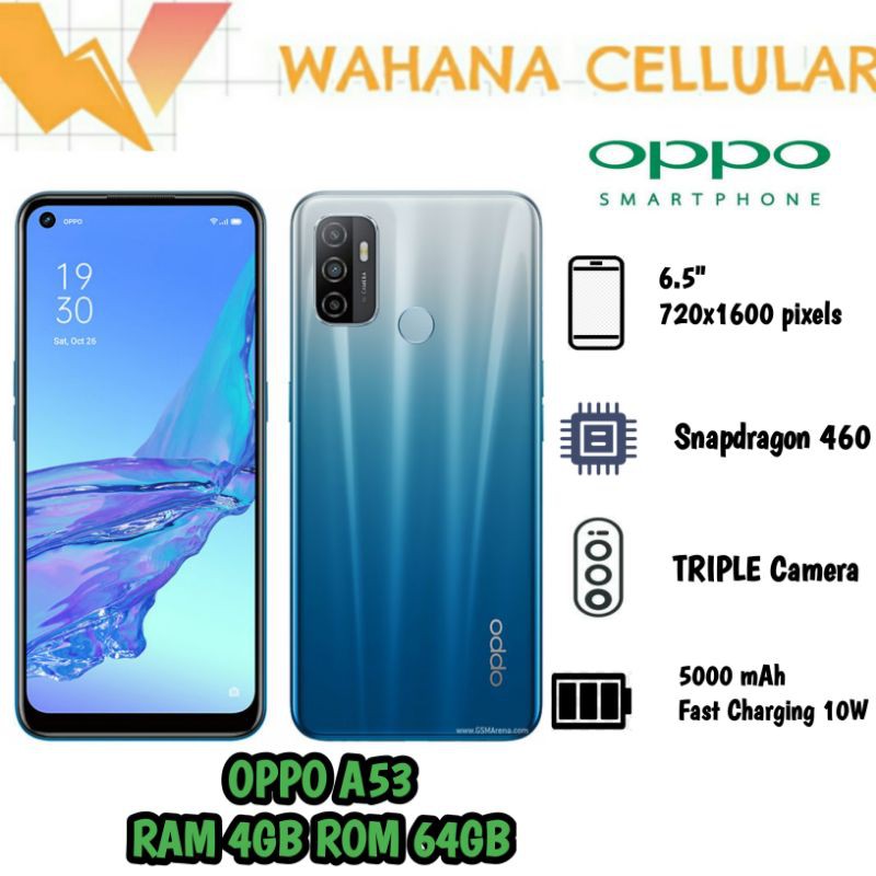 HP OPPO A53 2020 RAM 4/64GB GARANSI RESMI - OPO A53 4/64 GB GARANSI RESMI
