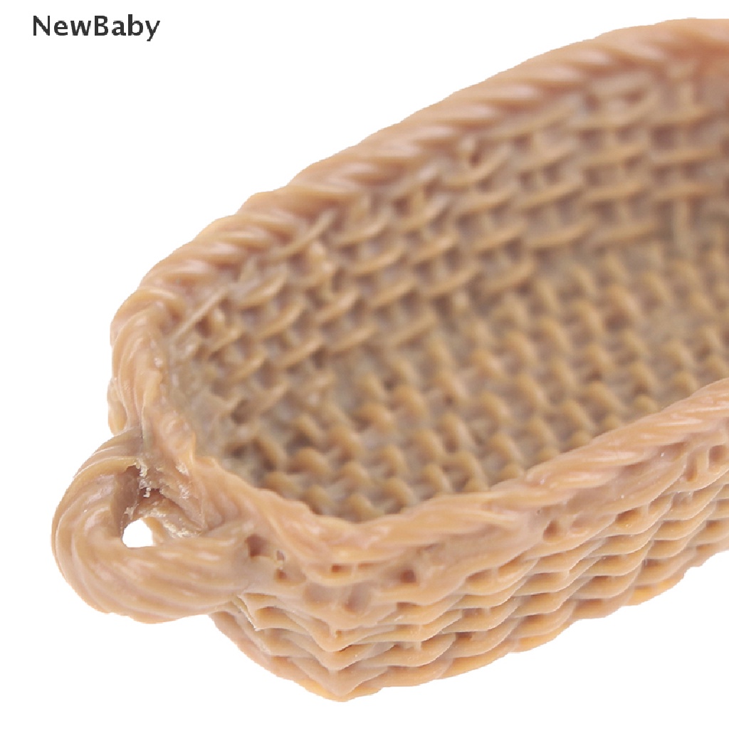 Newbaby Miniatur Keranjang Roti / Makanan Bahan Resin Skala 1: 12 Untuk Aksesoris Rumah Boneka