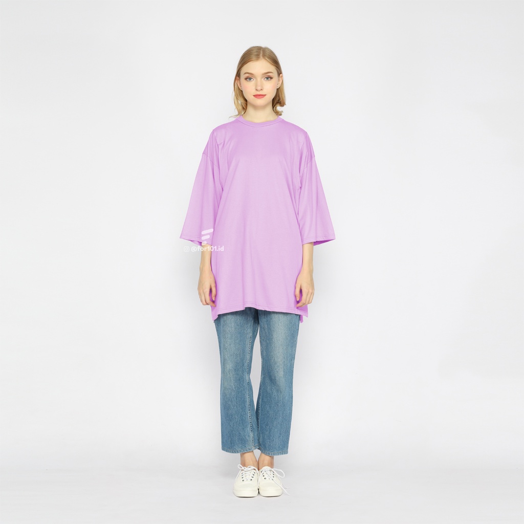 Lilac Kaos Oversize Wanita lengan 7/8 Basic Oversized Busui dan NonBusui