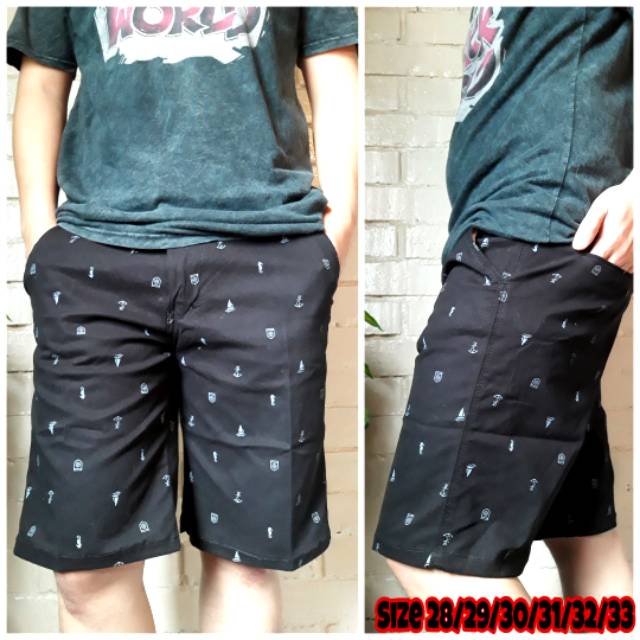 Celana pendek distro pria motif jangkar size 23/33