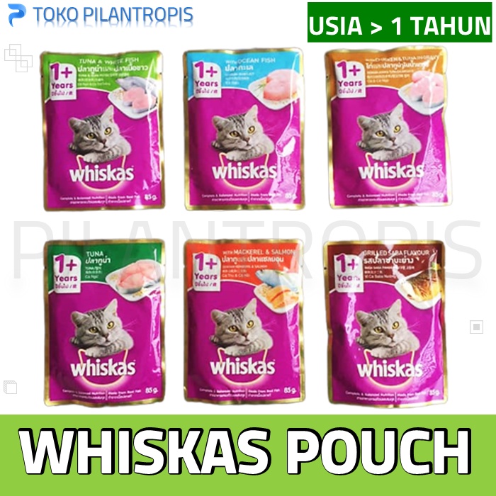 WHISKAS ADULT POUCH 80GR WISKAS CAT WET FOOD MAKANAN BASAH KUCING ORIGINAL MURAH