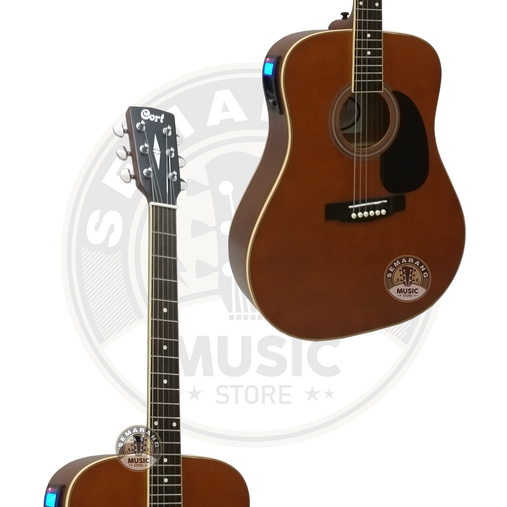 Gitar Akustik Elektrik Cort Custom Equalizer Tuner LC Prener Custom Paket Super Komplit