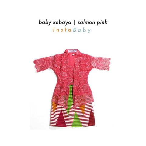 KEBAYA BROKAT KUTU BARU | Salmon pink