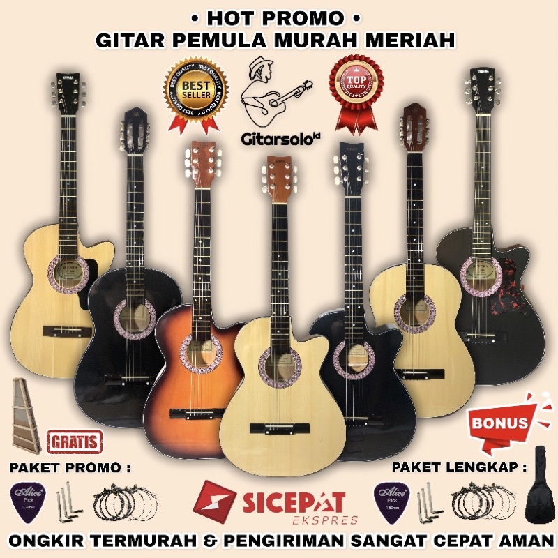 PAKET LENGKAP !! GITAR AKUSTIK PEMULA MURAH