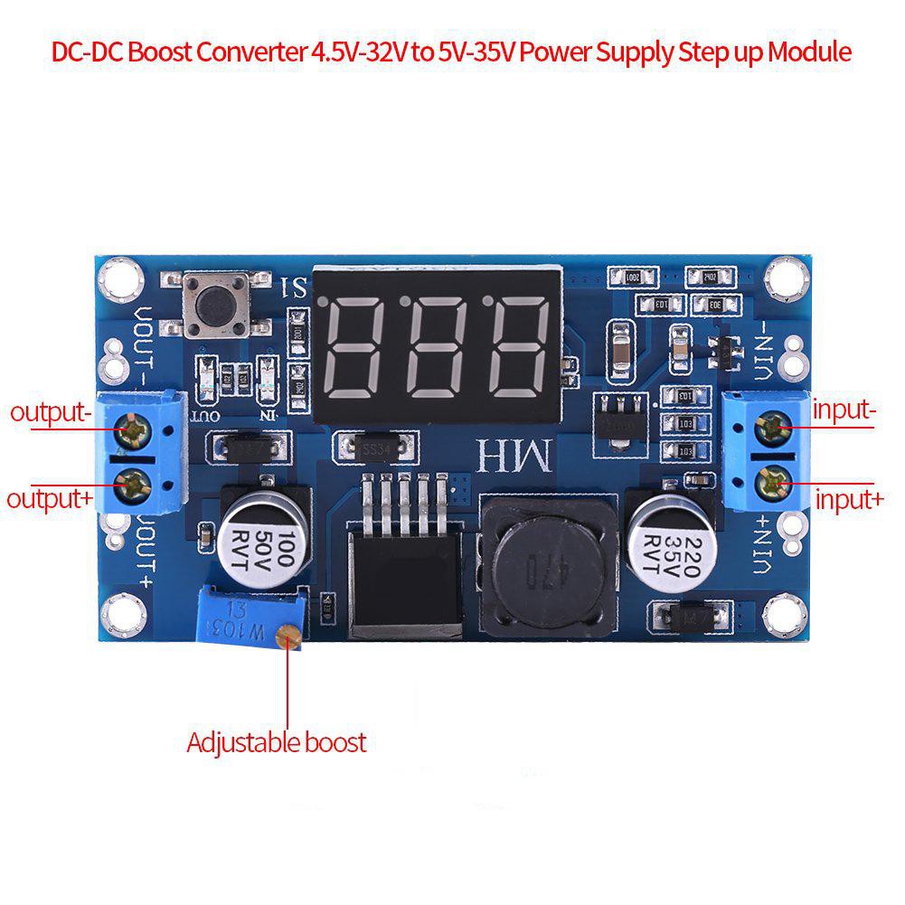 LM2596 Modul Voltmeter Step down DC-DC Adjustable Penurun Tegangan DC Buck  Kalibrasi