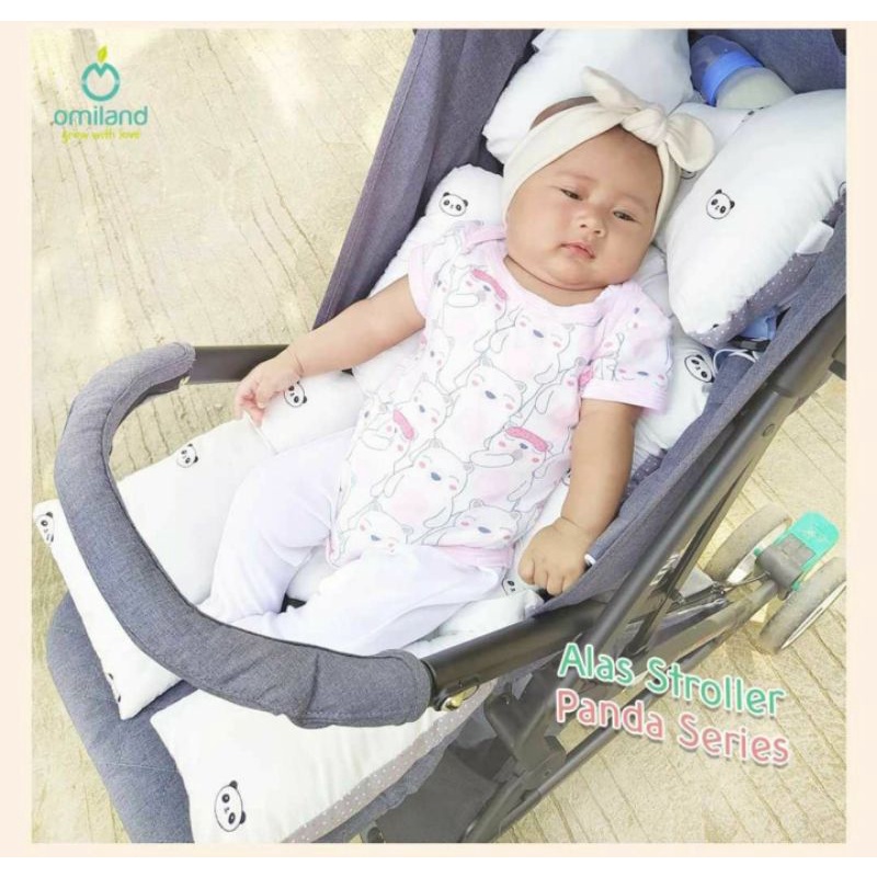 Omiland Alas Stroller / Bouncer / Car Seat Bahan Lembut Motif Panda Series - OYA 7716