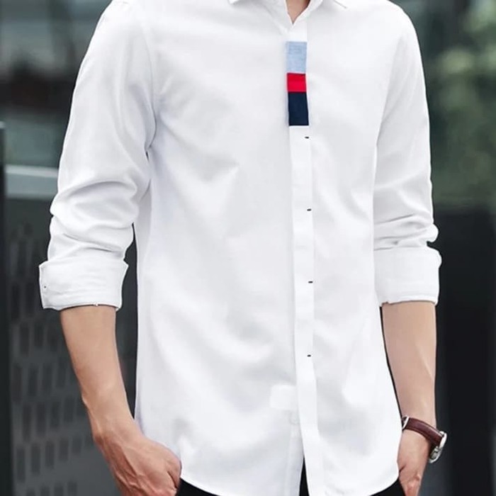 Kemeja Flanel Pria Distro Kemeja Cowok Distro Kemeja Import Kemeja Cotton Pop Ari - Putih 68ZIQ