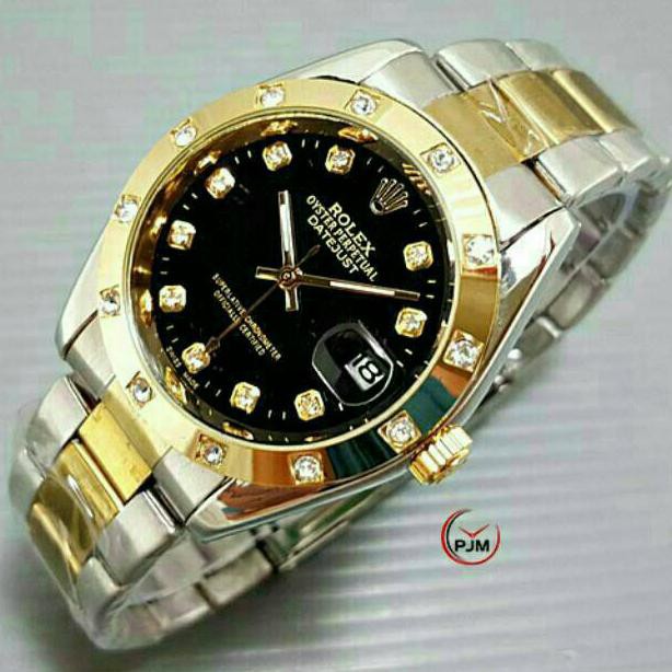 Rolex GMT Automatic Rantai & Kulit | Jam Tangan Rolex Mata Matic Tanpa Baterai Otomatis Wanita Pria