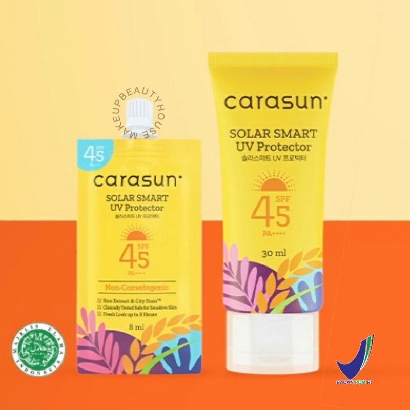 READY Carasun Solar Smart UV Protector SPF 45 PA++++ 30ml dan 8ml