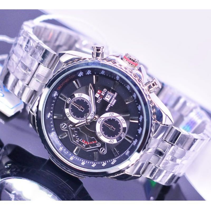 ORIGINAL TICARTO T-6160 RANTAI SPORT TANGGAL AKTIF FULL STAINLESS STEEL WATER RESISTANT FREE BOX FRE
