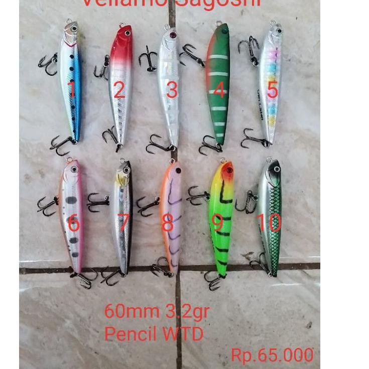 "MD. 350956" LURE WTD PENCIL VELLAMO SAGHOSI UMPAN ULTRALIGHT