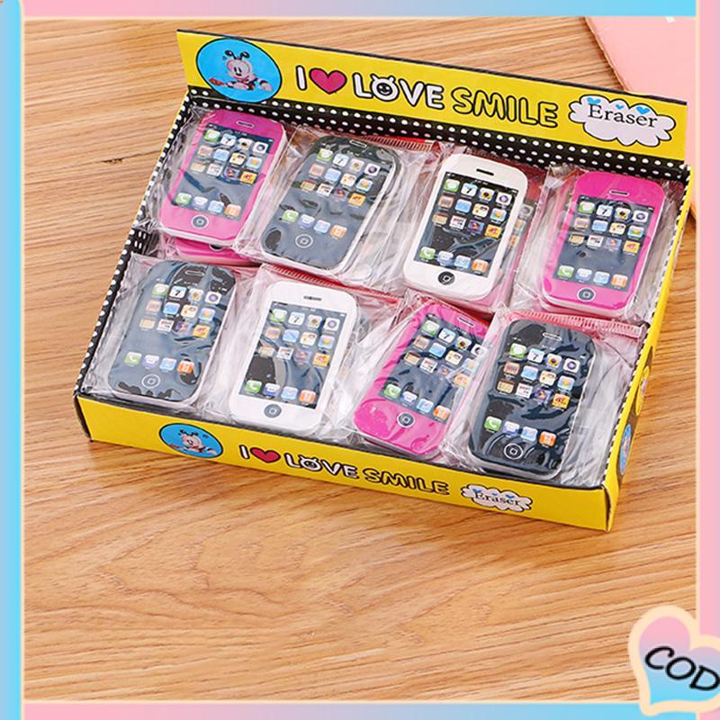 COD❤️Eraser Smartphone Mobil Alat Tulis Kreatif Kartun Penghapus Ponsel Hadiah Hadiah Penghapus Lucu