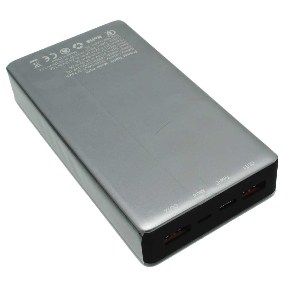 USB Type C Power Bank 2 Port 20000mAh - Silver