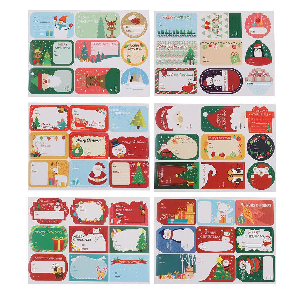 Populer 1Set Kertas Hadiah Stiker Handmade Cookie Candy Tag Sealing Self Adhesive Xmas Ornament