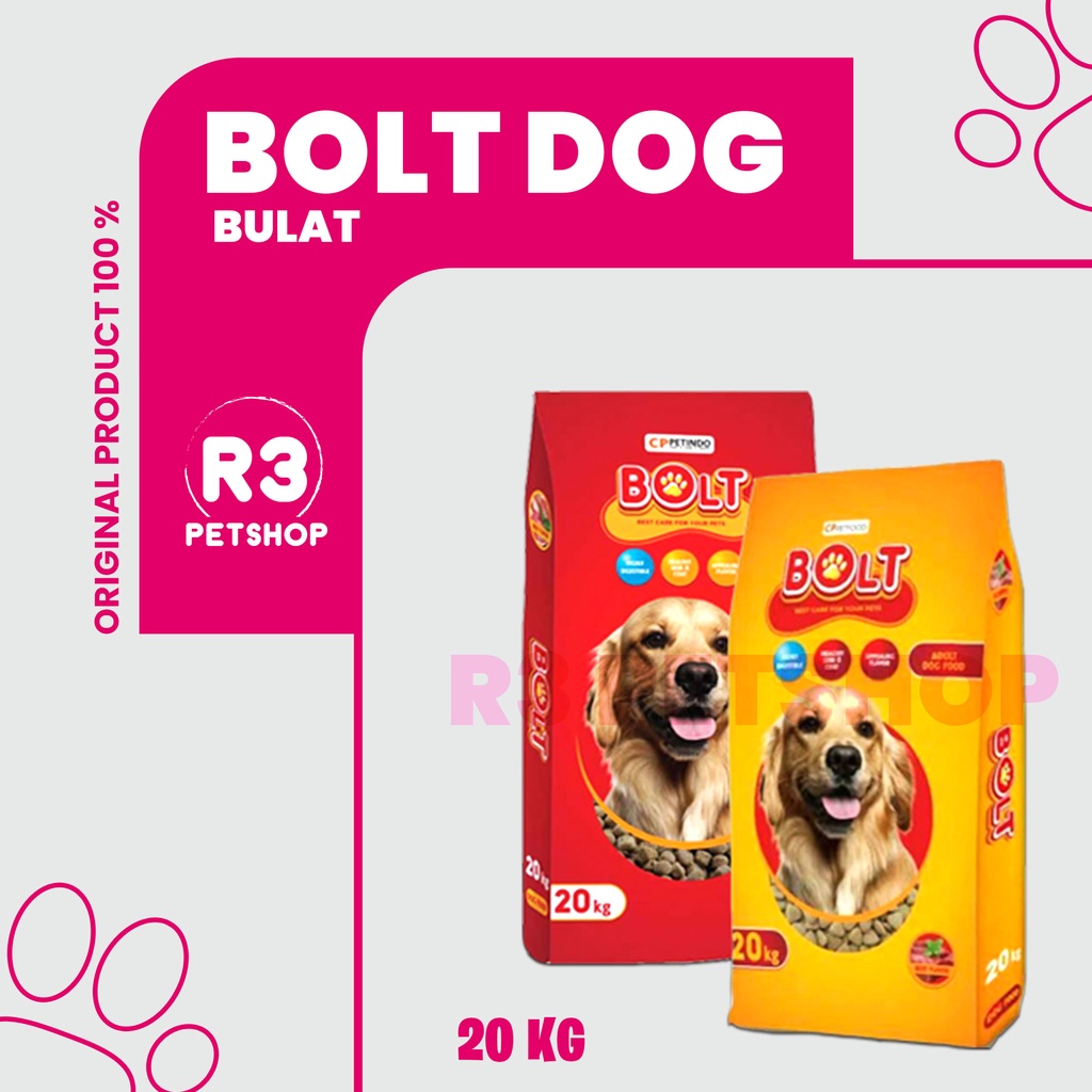 Makanan anjing kering Bolt dog beef 20kg ( EKSPEDISI )