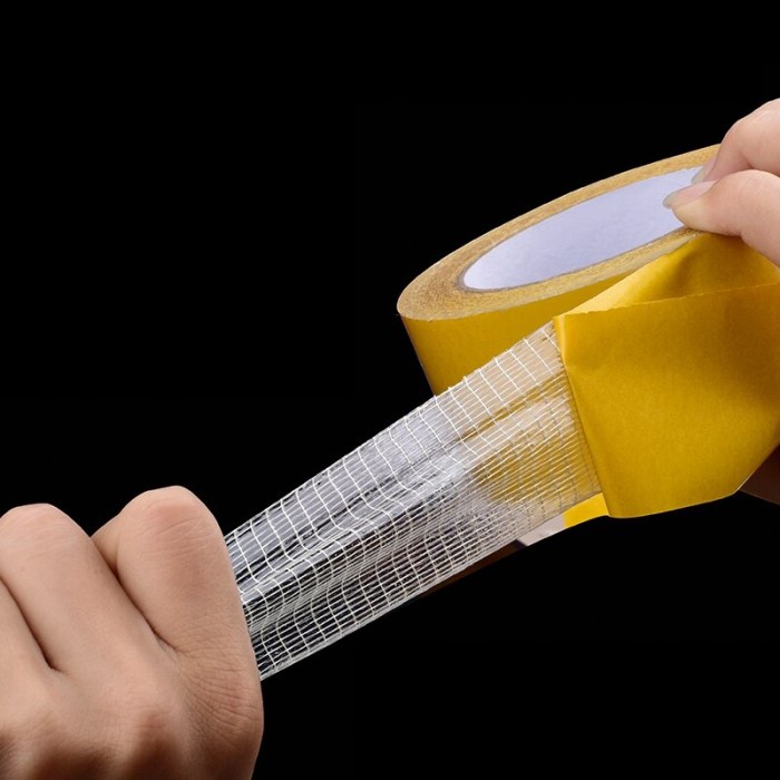 

Sale Lakban Perekat Dua Sisi Serat Fiber Transparan Dobel Tape Super Strong Gilaa!!!
