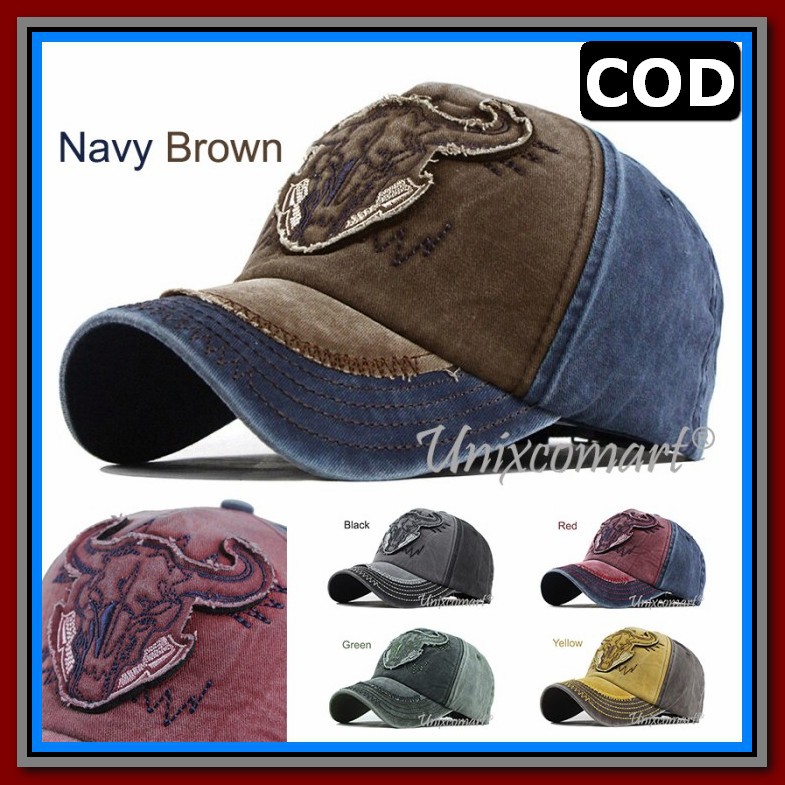 **Original.27 Topi Baseball Levis Embroidered 5 Warna Import Unis KD714 Topi Baseball Bull Head Hat
