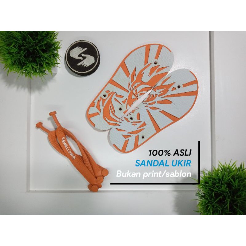 Sandal Ukir Swallow motif Son Goku Dragon Ball sandal pria sandal masjid sandal nama flip flops