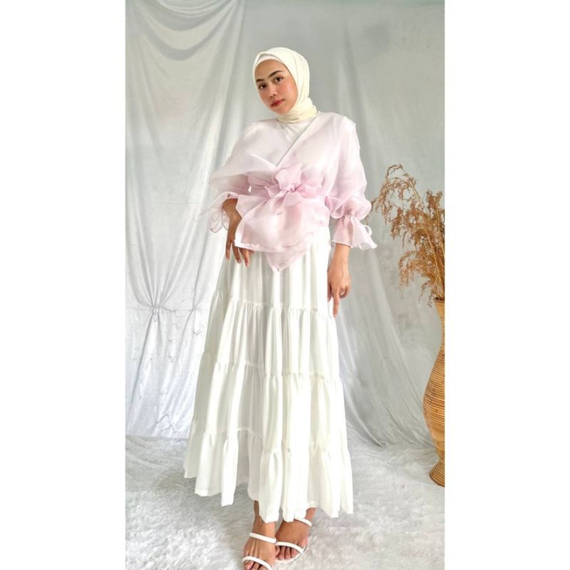 VIERRA OUTER Kondangan Atasan Organza transparan Ootd wanita