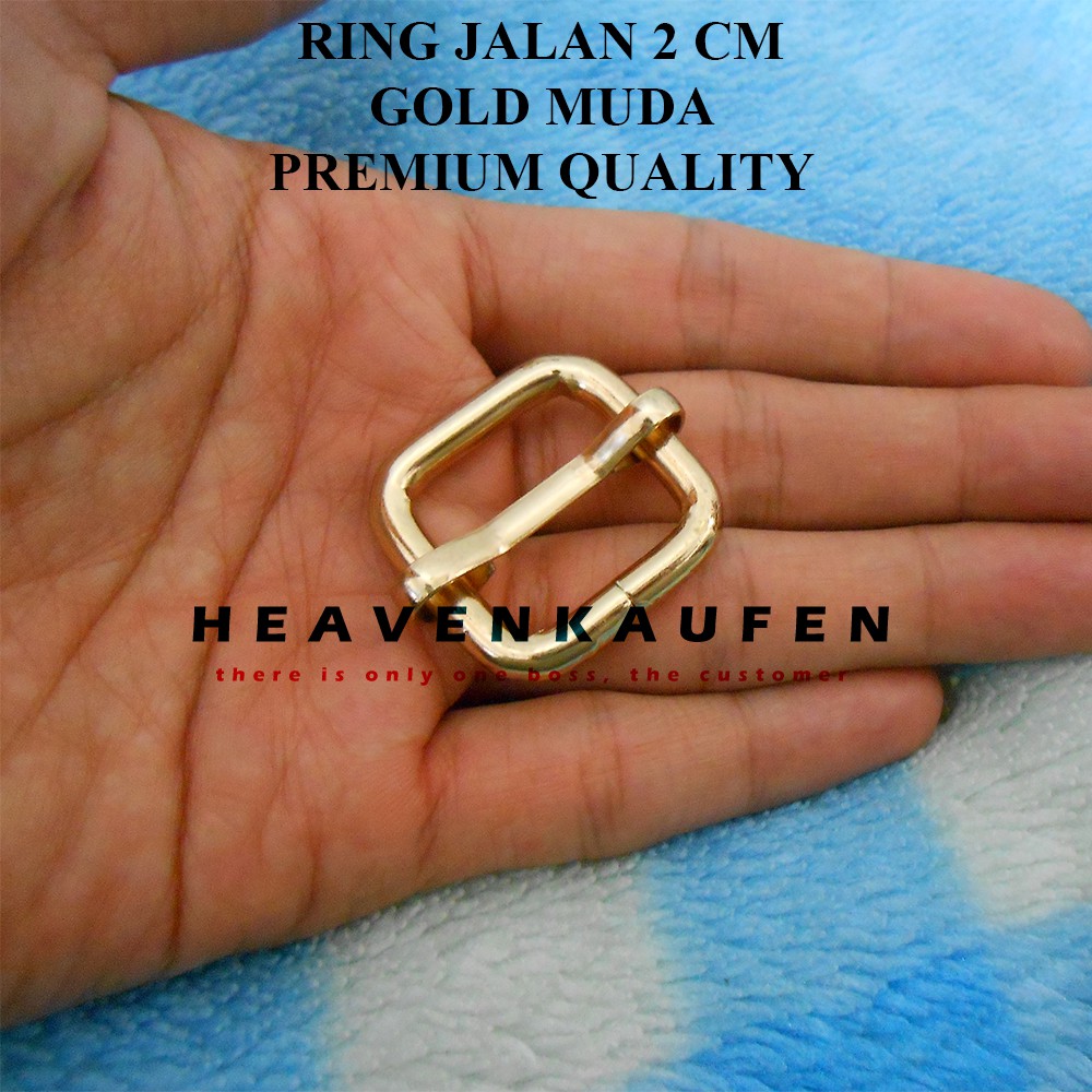 Ring Jalan Tas 2 cm Gold Muda / Emas Muda Tebal Premium Quality