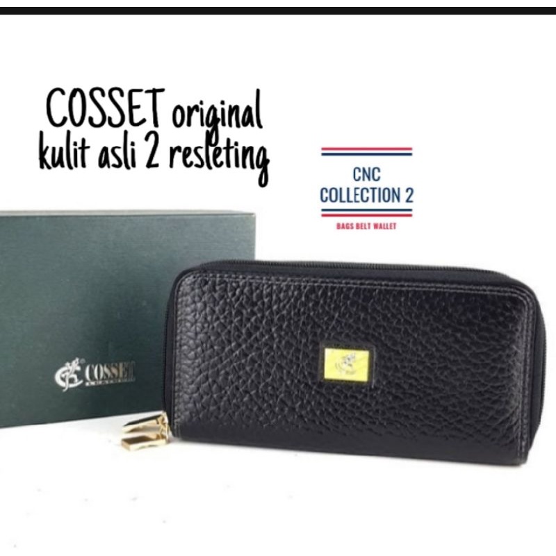 DOMPET PANJANG WANITA KULIT ASLI COSSET ORIGINAL 24 SLOT KARTU BRANDED
