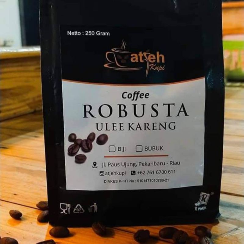 

kopi aceh robusta.ulee.kareng (250g) bubuk/biji