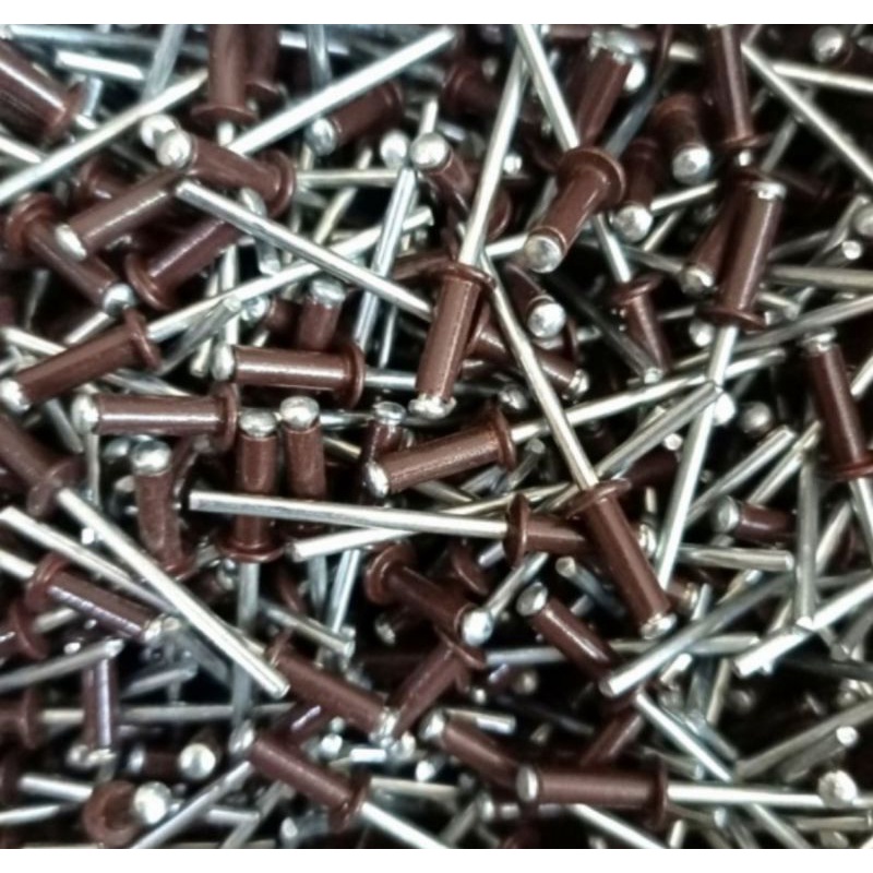 Paku Rivet Rivetti 435 Warna Coklat/Putih/Hitam size 3.2mmx9.5mm isi 1000pcs