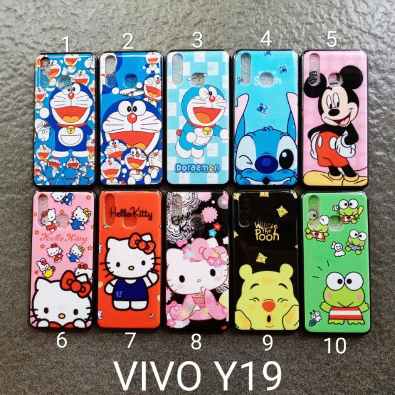 Case gambar Vivo Y19 . U3 motif cewek ( 4 motif ) soft softcase softshell silikon cover casing kesing housing