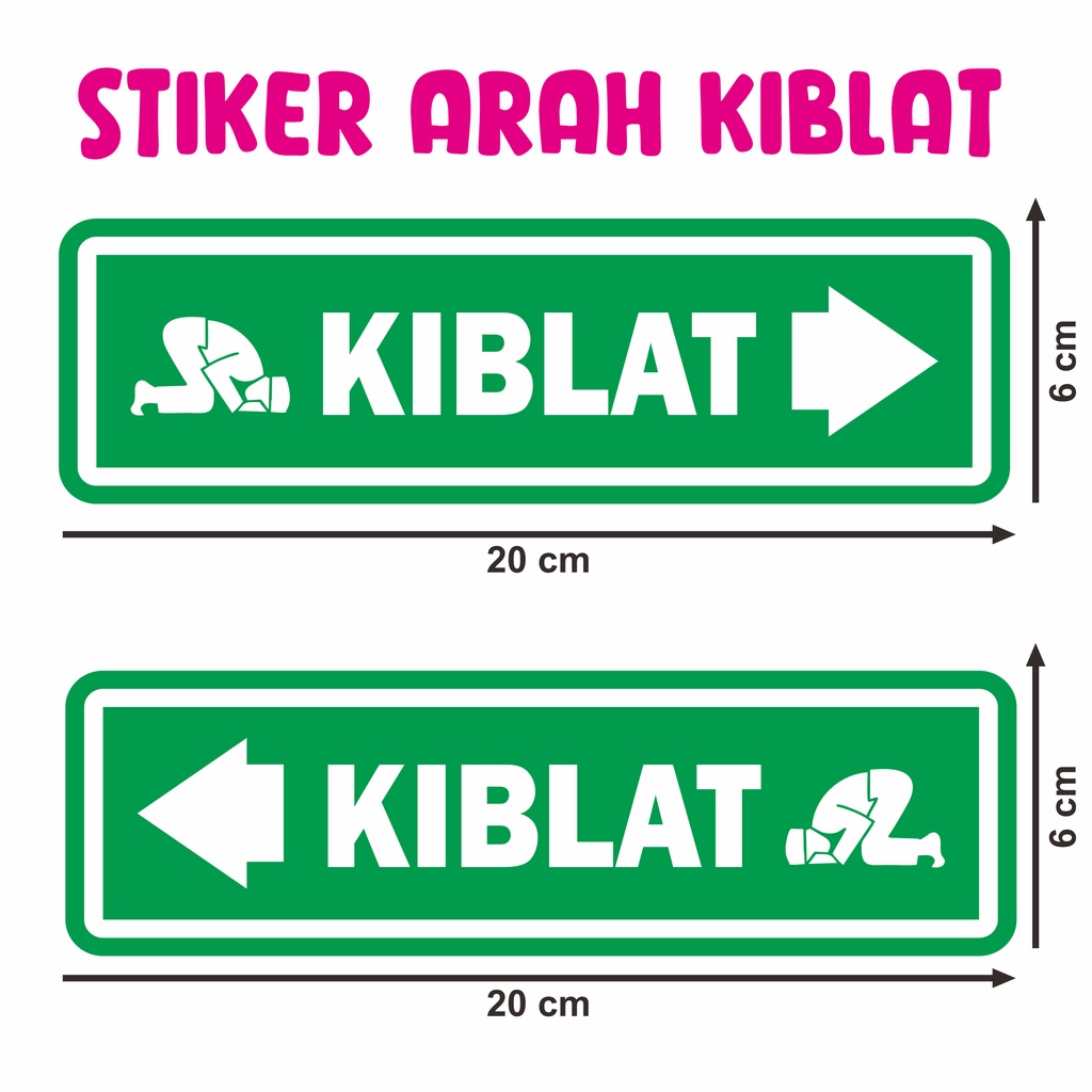 STIKER ARAH KIBLAT - BAHAN VINYL DOFF