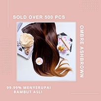 SL OMBRE ASHBROWN - hairclip ASH BROWN - rambut ombre murah - hairclip ombre coklat