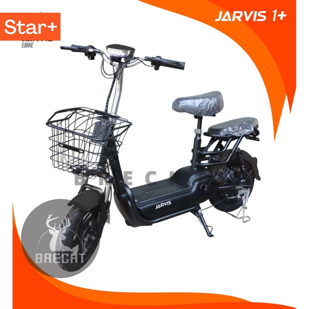 Sepeda Listrik Jarvis 2 New - Aluminium Frame, 500Wh Lithium-ion Battery, 350W Motor, Hitam/Putih/Merah