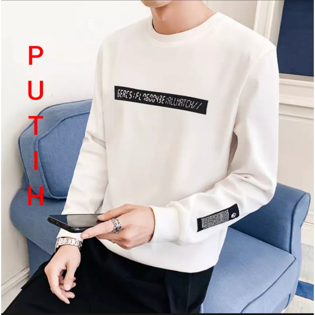 Kaos Lengan Panjang Pria Korea Yohan / Baju Lengan Panjang Cowo Korea