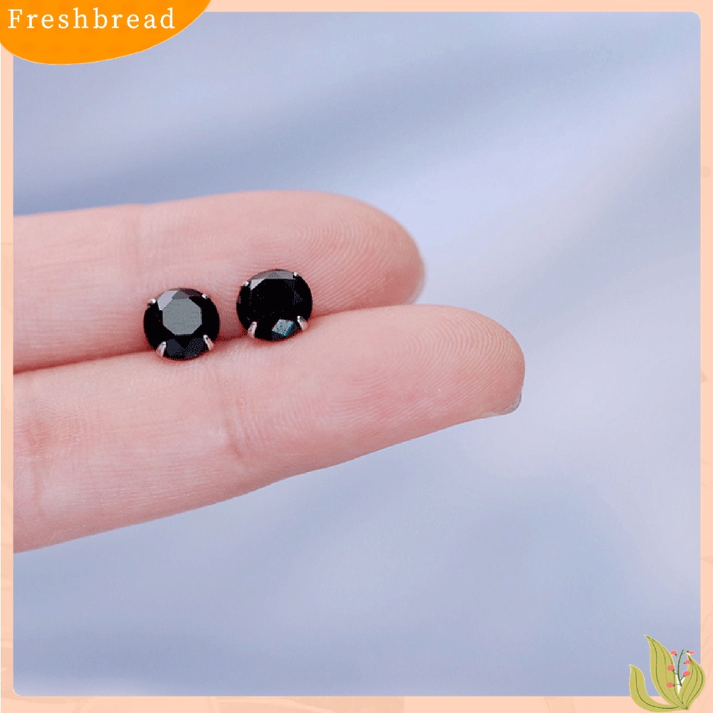 【Fresh】1Pair Unisex Men Women Magnet Clip On Cubic Zirconia Earring No Piercing Jewelry