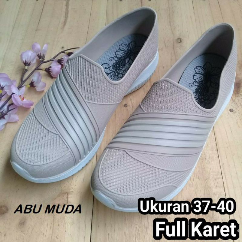 (COD) TERMURAH Sepatu Karet Wanita Santai Slip On ATT SWL 480