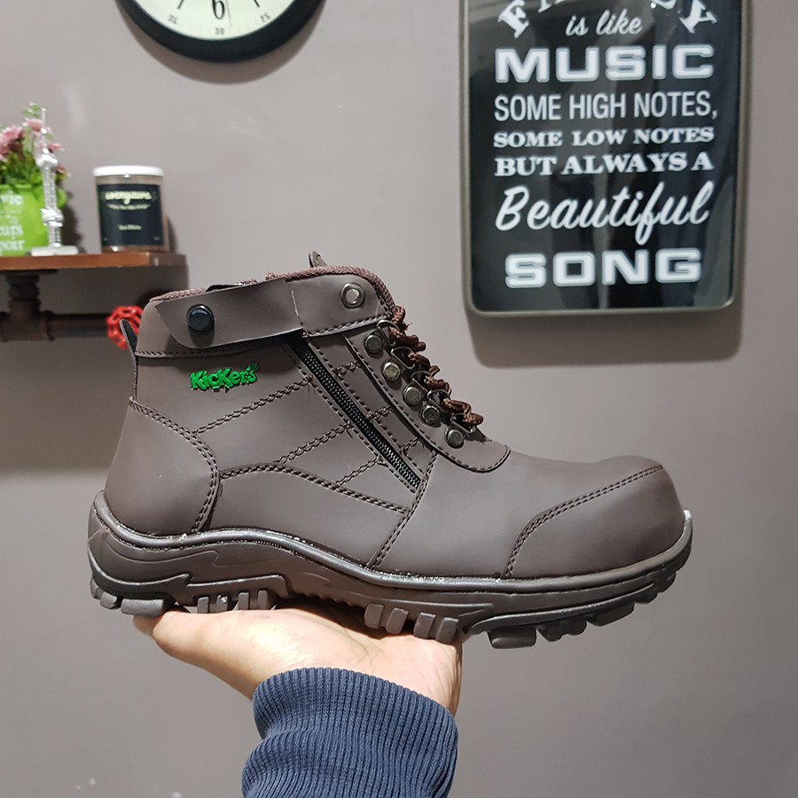 COD SEPATU PRIA BOOTS KICKERS MORISEY SEPATU GUNUNG ZIPPER WORK UJUNG BESI