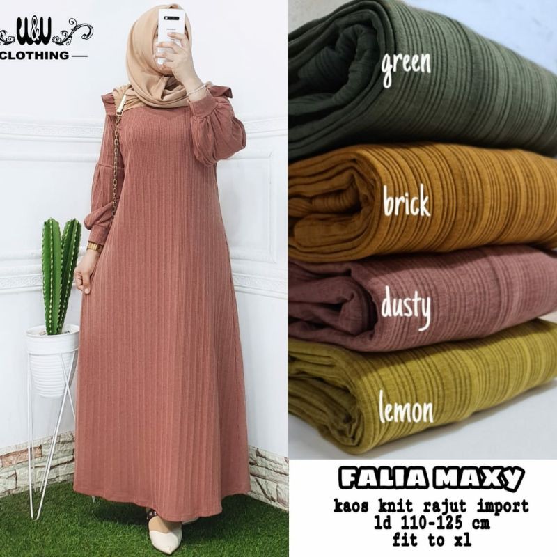 GAMIS FALIA MAXI KAOS KNIT RAJUT IMPORT BY WNW
