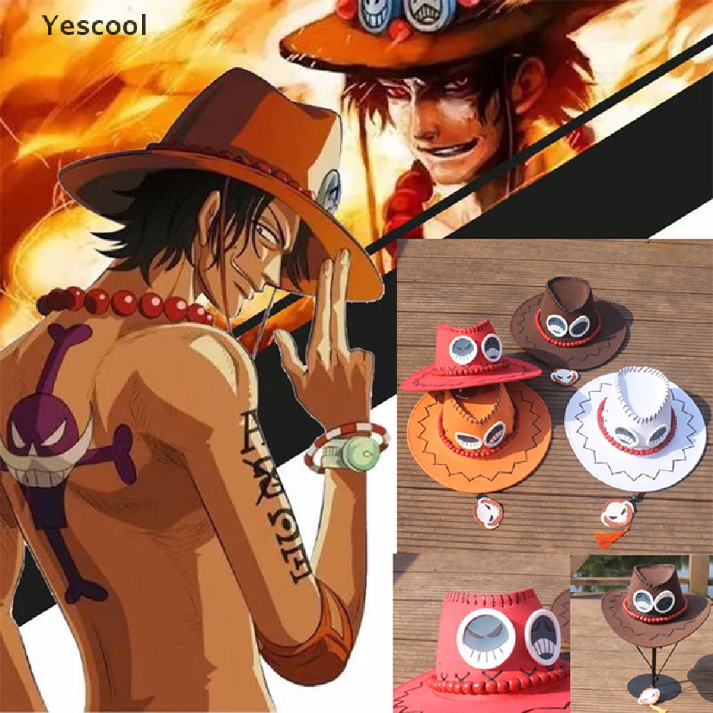 Yescool Topi Koboi Cosplay Anime One Piece Portgas D Ace Untuk Pria Wanita Anak