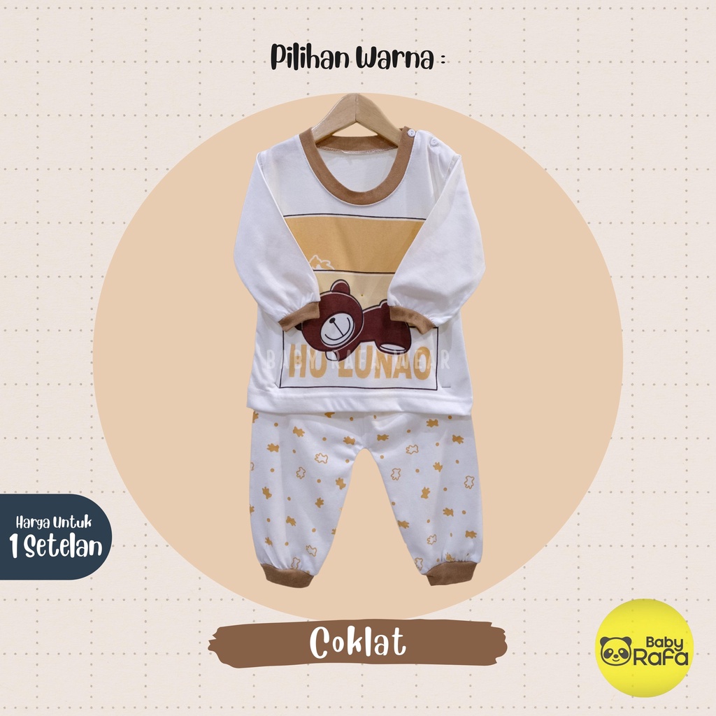 Setelan Piyama Baju Bayi Panjang 3 - 18 Bulan merk VIORI motif HU LUNAO