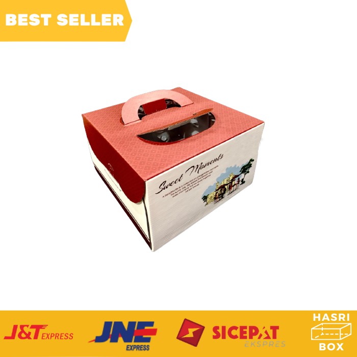 

Dus Kue Box Kue Box Cake Handle Dus Kue 22x22x13 Kotak Kue Kotak Packaging Dus Box Tenteng - 5pcs