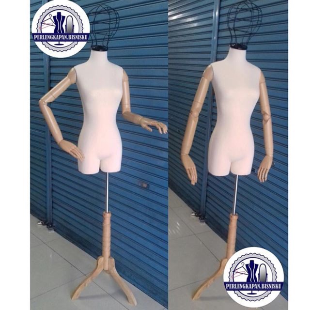 MANEKIN TANGAN KAYU (kepala besi - kaki kayu)