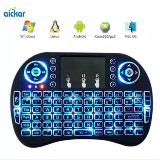 Keyboard Remote Kontrol Nirkabel i8 Mini dengan fisor Backlight