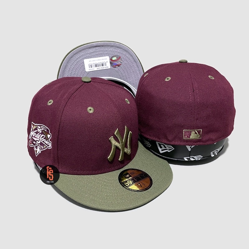 TOPI NEW ERA ORIGINAL 5950 WS 2000 NEW YORK YANKEES MAROON OLIVE