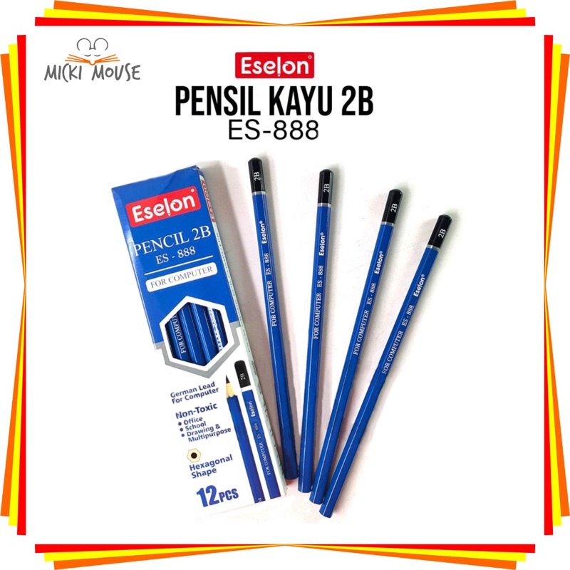 

(12 PCS) pensil 2B eselon / pensil 2B / pensil murah / eselon