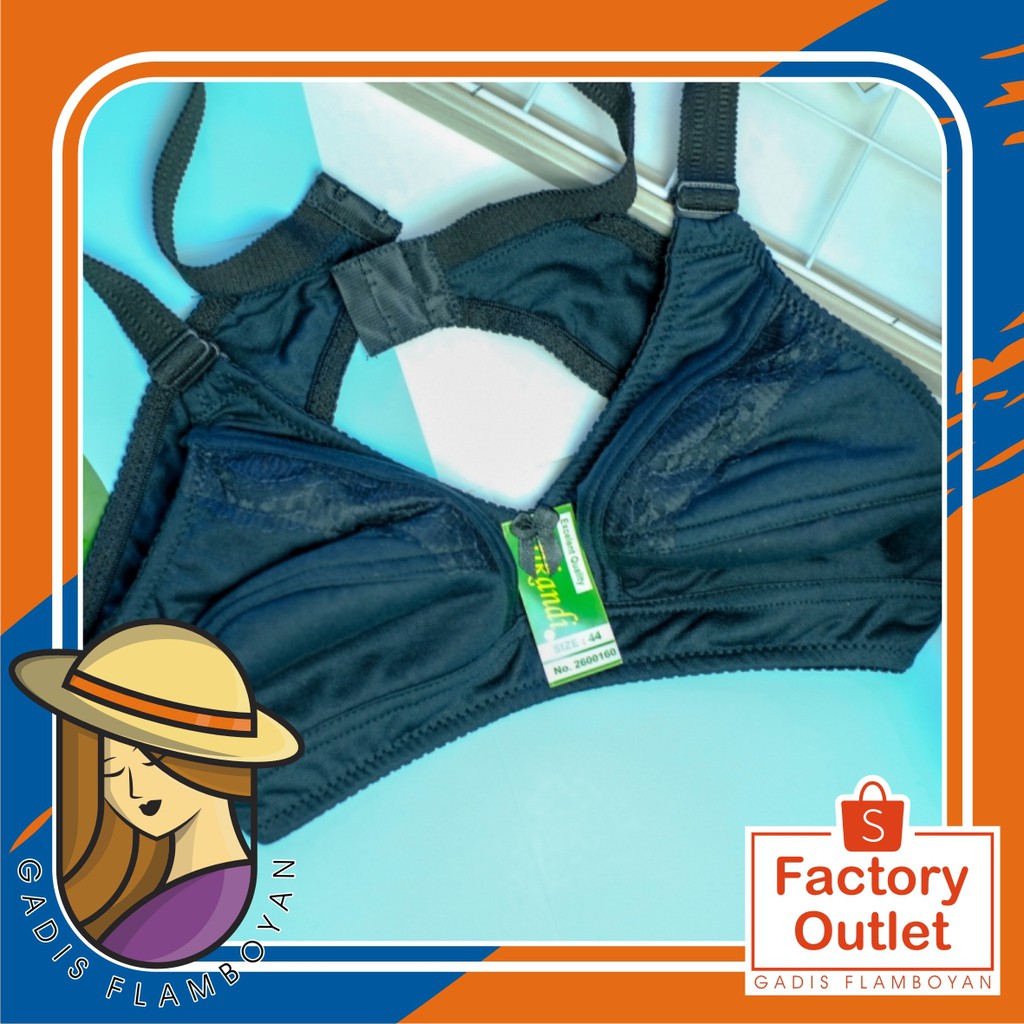 Bra Bh Sport Sportbra Kutang Nenek Wanita Perempuan Super Jumbo Tanpa Kawat dan Busa SRIKANDI HITAM