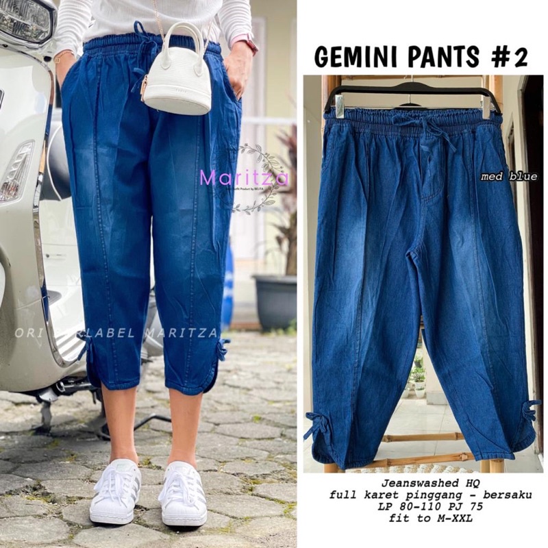 Gemini Pants #2 GFS | Celana Baggy Jeans Wanita Boyfriend Pendek 7/8