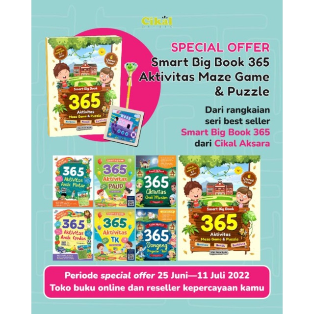 Smart Big Book - 365 Aktivitas Anak pintar Anak Cerdas Anak Muslim PAUD TK Maze Game & Puzzle